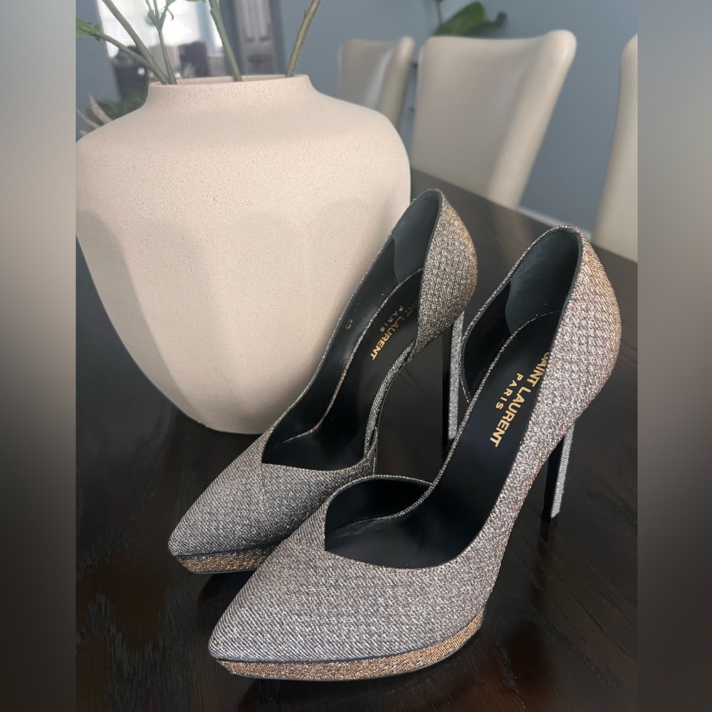 YSL Glitter D’orsay Pump *NEVER WORN*